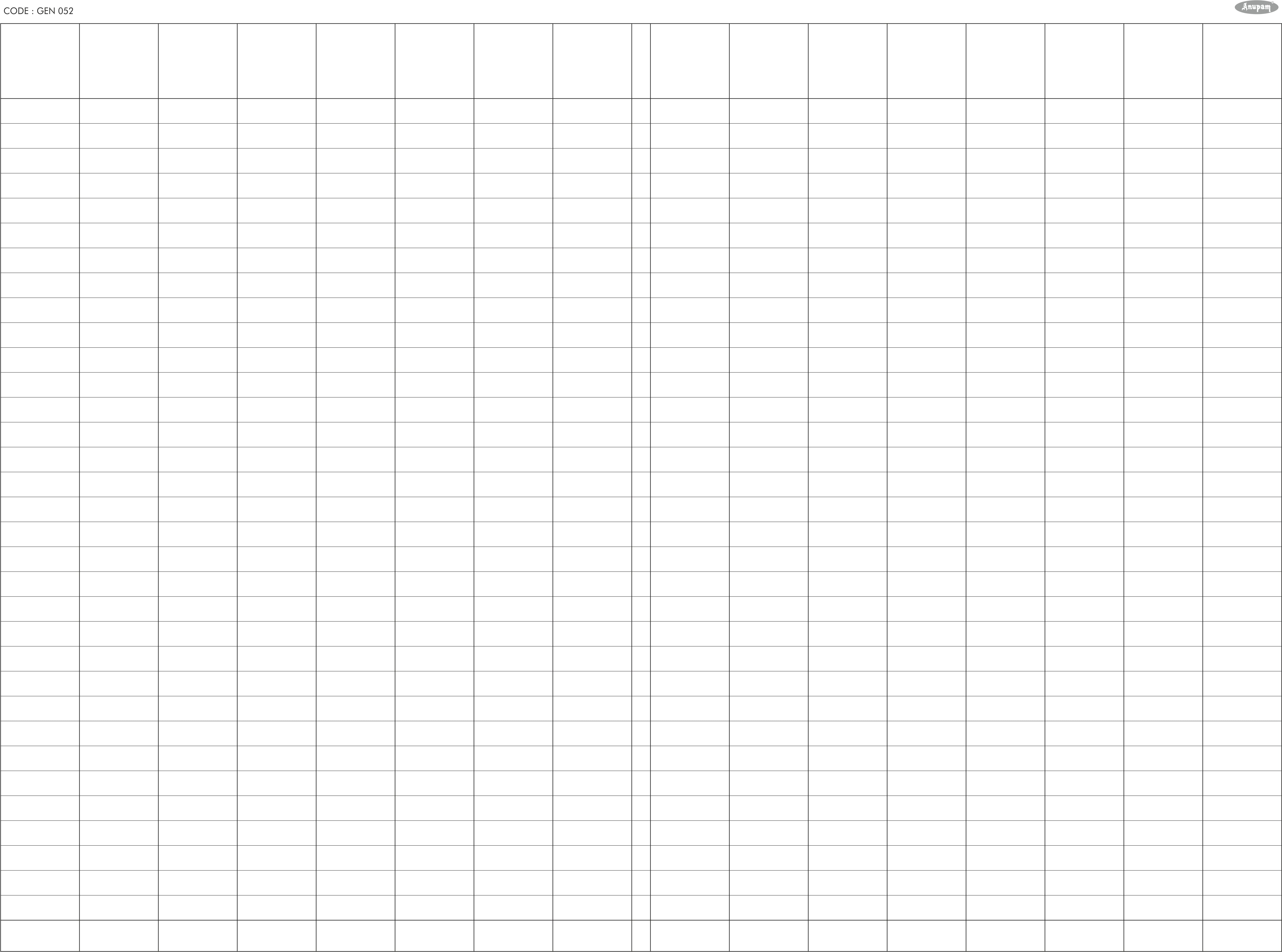 Anupam Eight Column Ledger Paper -100 GSM,-Hard Bound Cover for Long Durability-Warehouse and Factory (052)